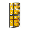 Storsystem Commercial Grade High Capacity Storage Wall Units with 36 Yellow High Impact Polystyrene Bins/Trays CE2090DG-12S8D2QPY